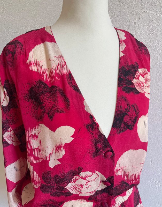 Per Spook 80s Vintage Bluse Blumen 80er