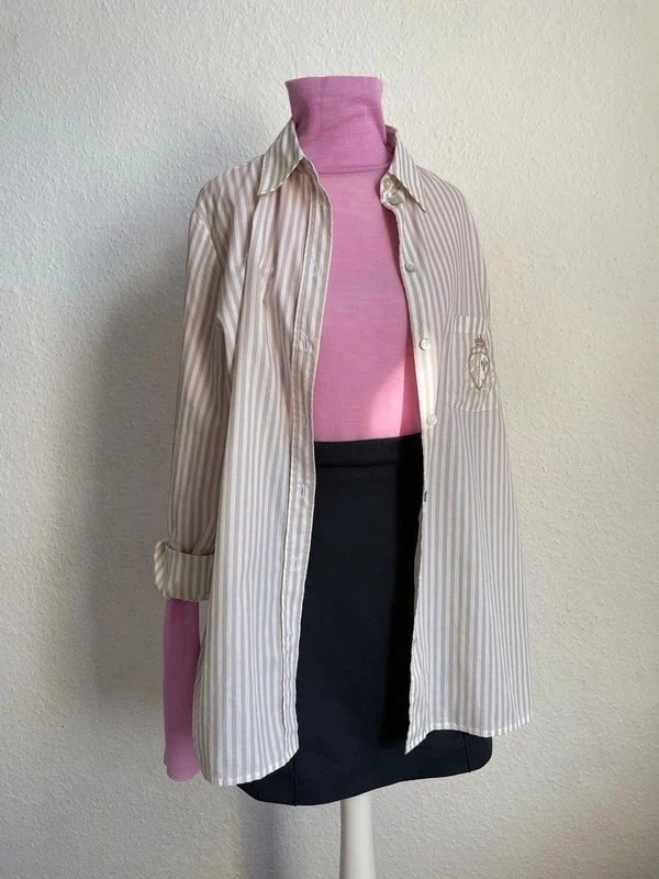 90s Madeleine langes gestreiftes Hemd Bluse Oversized 