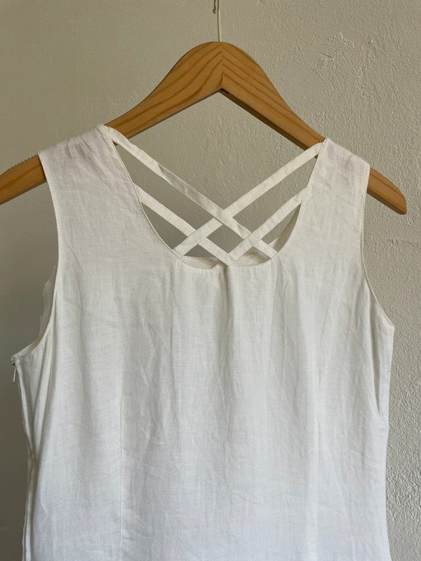 Vintage 90s Kleid aus Leinen 90er mit Seitenschlitz