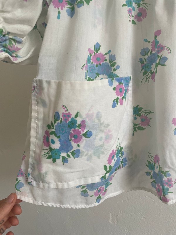 60s Vintage Bluse mit Blumenmuster 60er