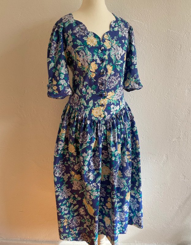Laura Ashley 90s Blumen Kleid Floral Dress 90er Puffärmel