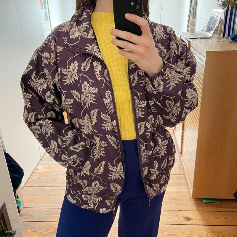 EVR Vintage Blouson aus Seide mit floralen Muster