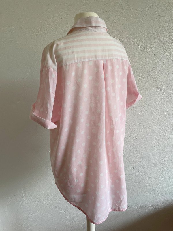 Vintage Hemd Bluse mit Punkten und Streifen