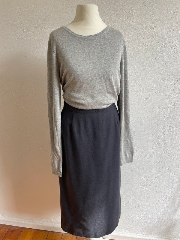 High Waist Pencil Skirt Bleistiftock aus Wolle Schurwolle Made in Italy Wool Vintage 80s