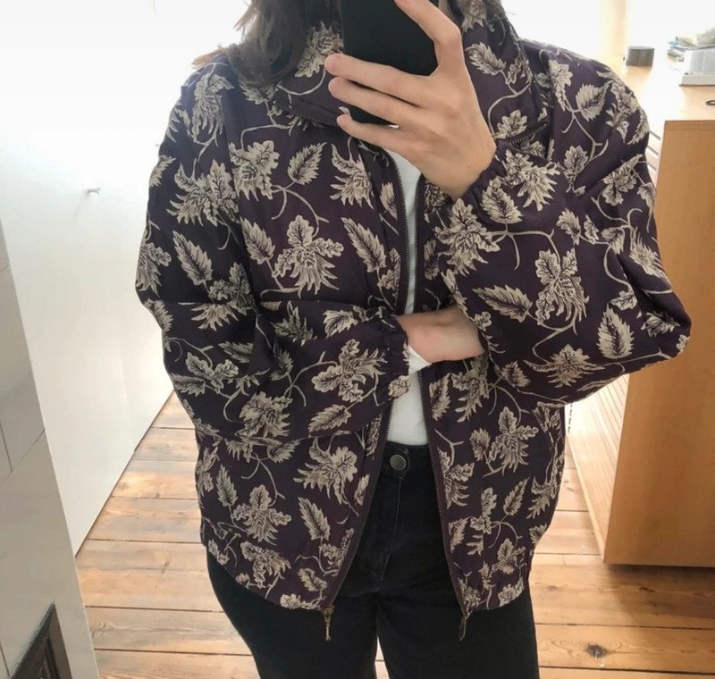 EVR Vintage Blouson aus Seide mit floralen Muster