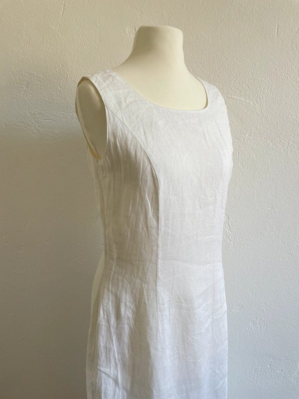 Vintage 90s Kleid aus Leinen 90er mit Seitenschlitz