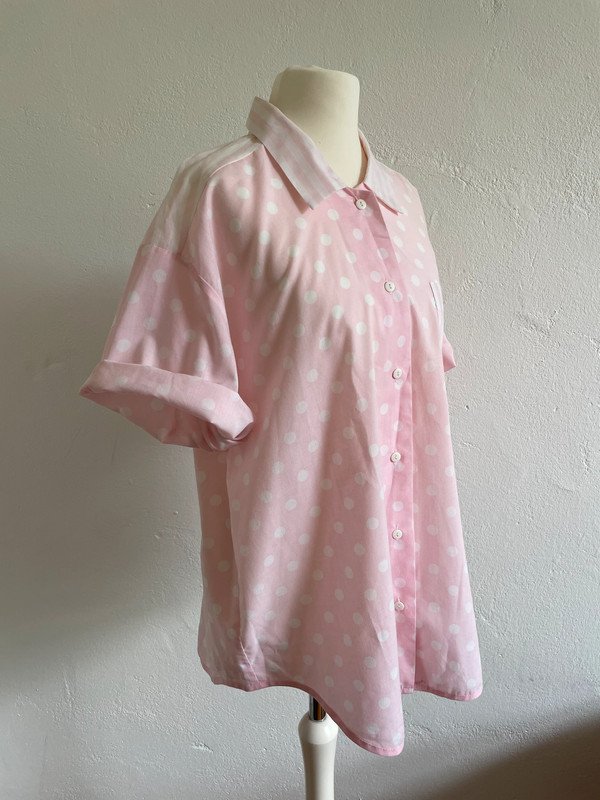 Vintage Hemd Bluse mit Punkten und Streifen