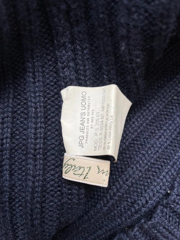 Jean Paul Gaultier Rollkragenpullover Wolle Wool Blend Zipper Skull 90s 90er JPG