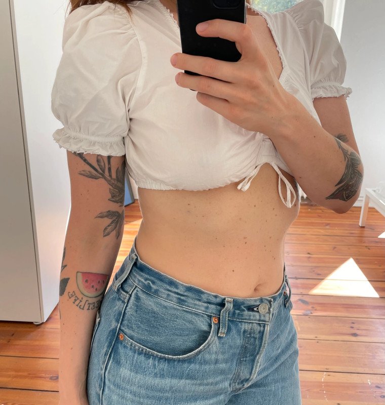 Trachten Top Folklore Bluse Bauchfrei