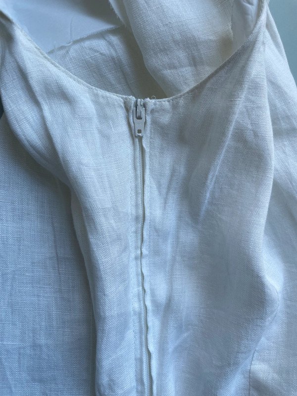 Vintage 90s Kleid aus Leinen 90er mit Seitenschlitz