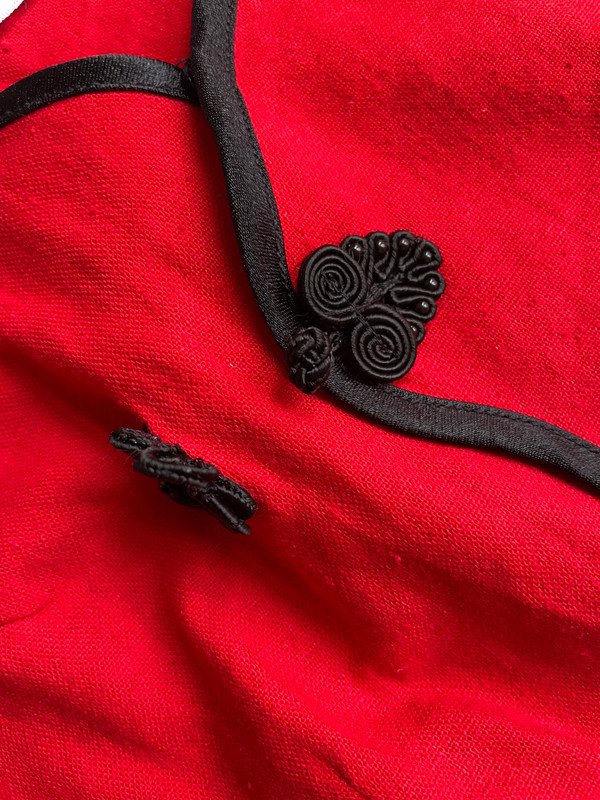 Vintage Top Oberteil aus Leinen Baumwolle mit Knopfleiste