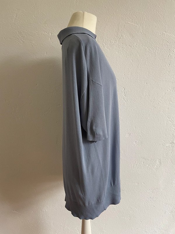 V-Neck Feinstrick Oversize Shirt Polo