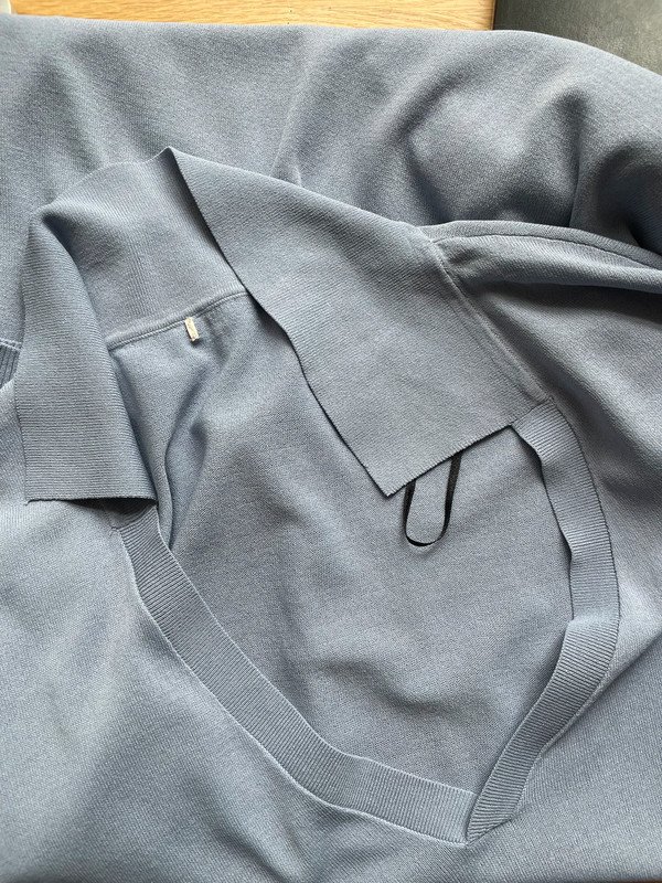 V-Neck Feinstrick Oversize Shirt Polo