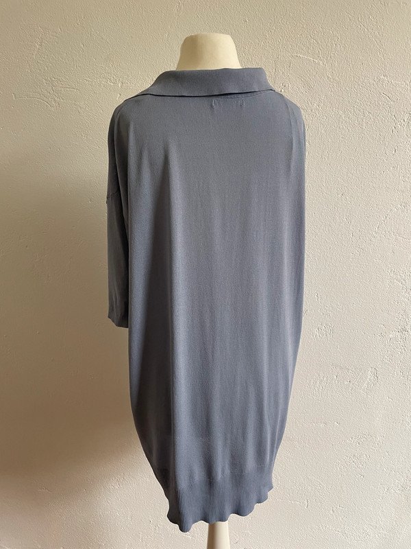 V-Neck Feinstrick Oversize Shirt Polo