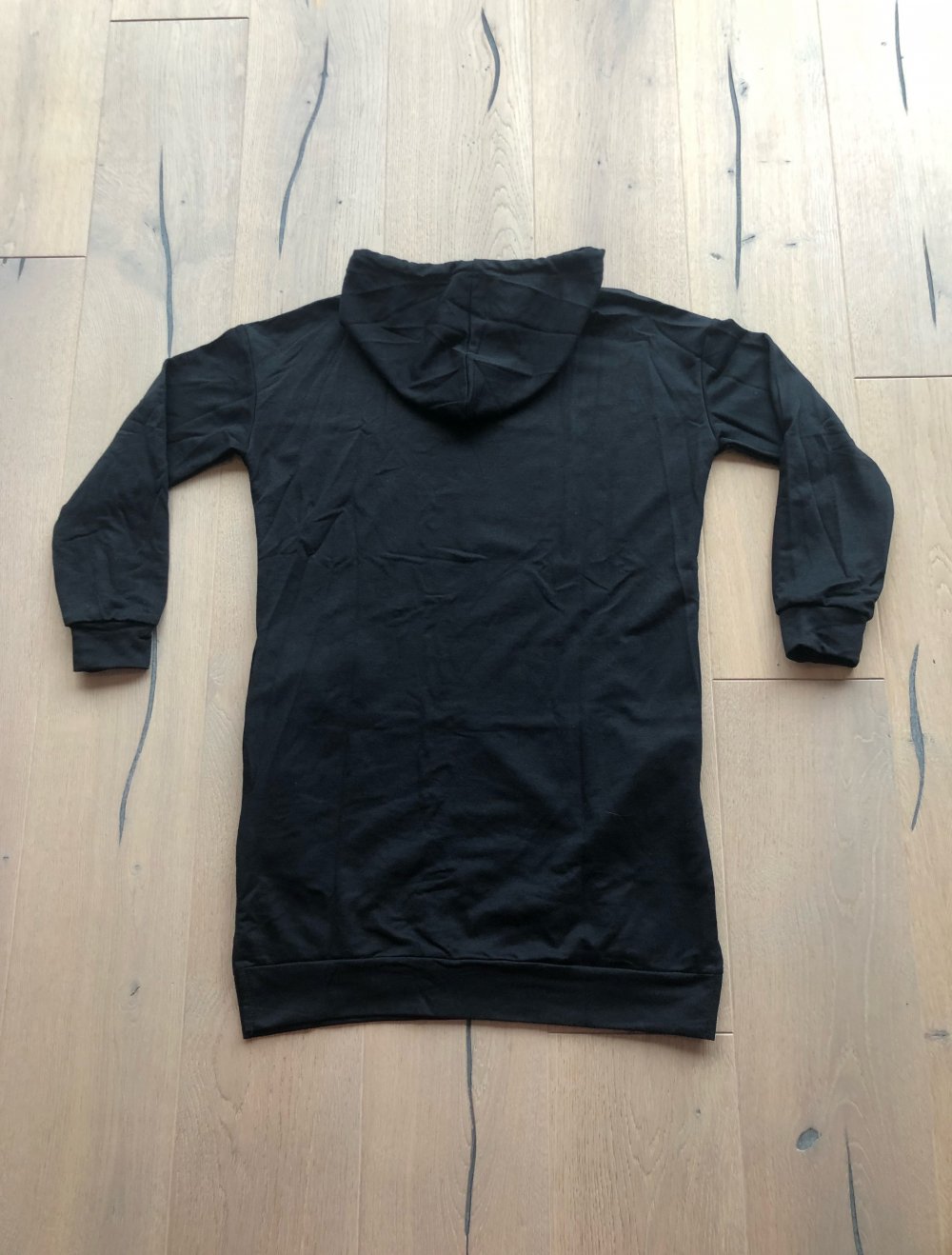 Schwarzes Kapuzen Sweater Kleid in der Größe S