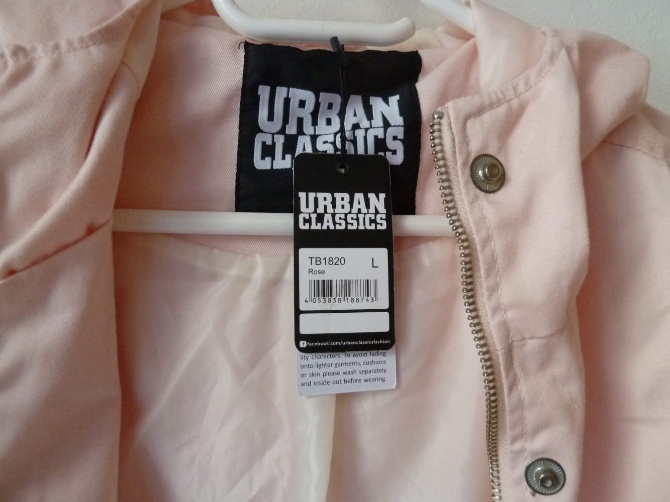 NEU Urban Classics Übergangsjacke Parka Jacke mit Kapuze Rosa Rose Gr. L wie S M 36 38