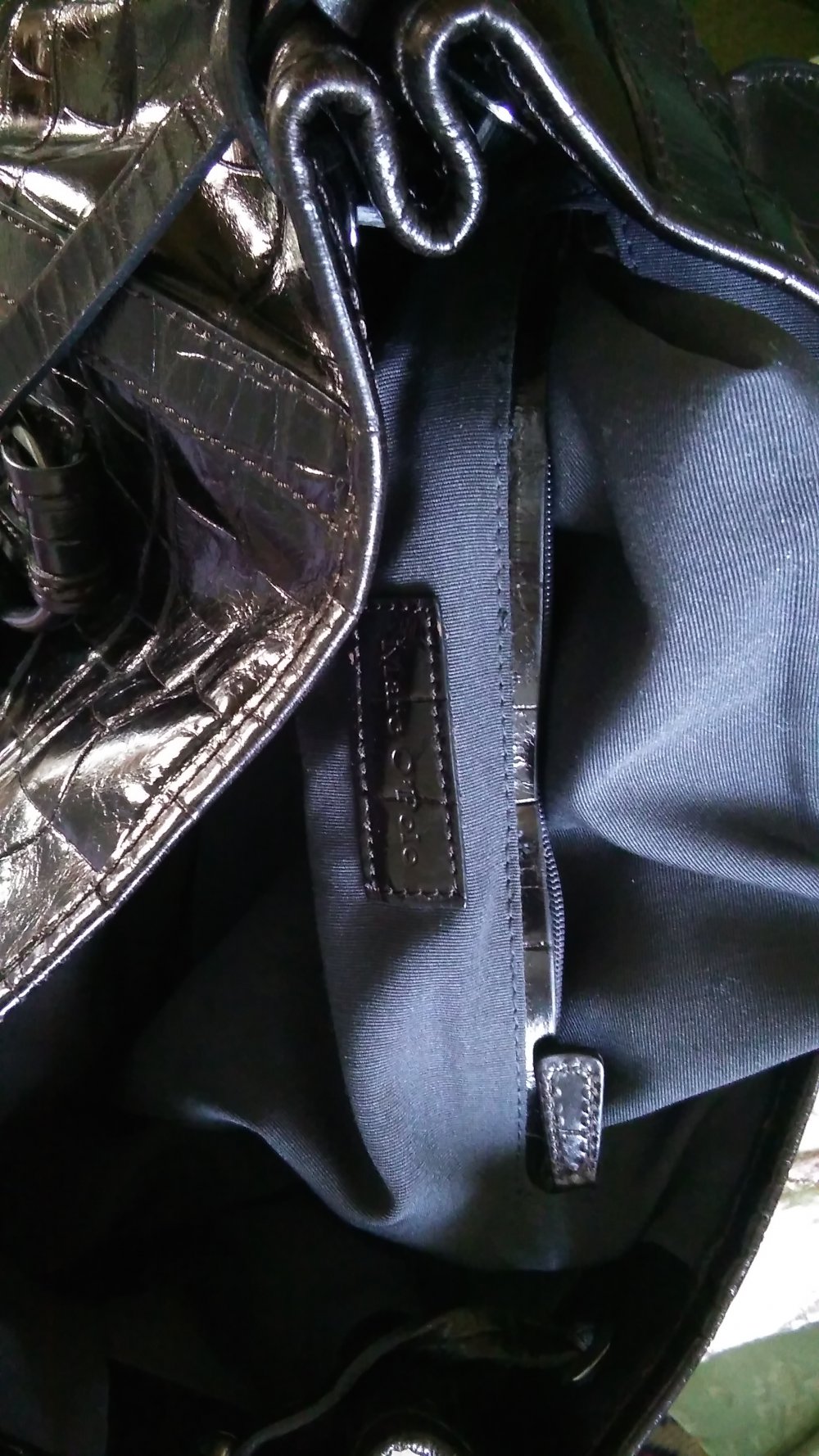 Original Marc O‘Polo Handtasche Hochwertiges Leder mit Kroko-Prägung