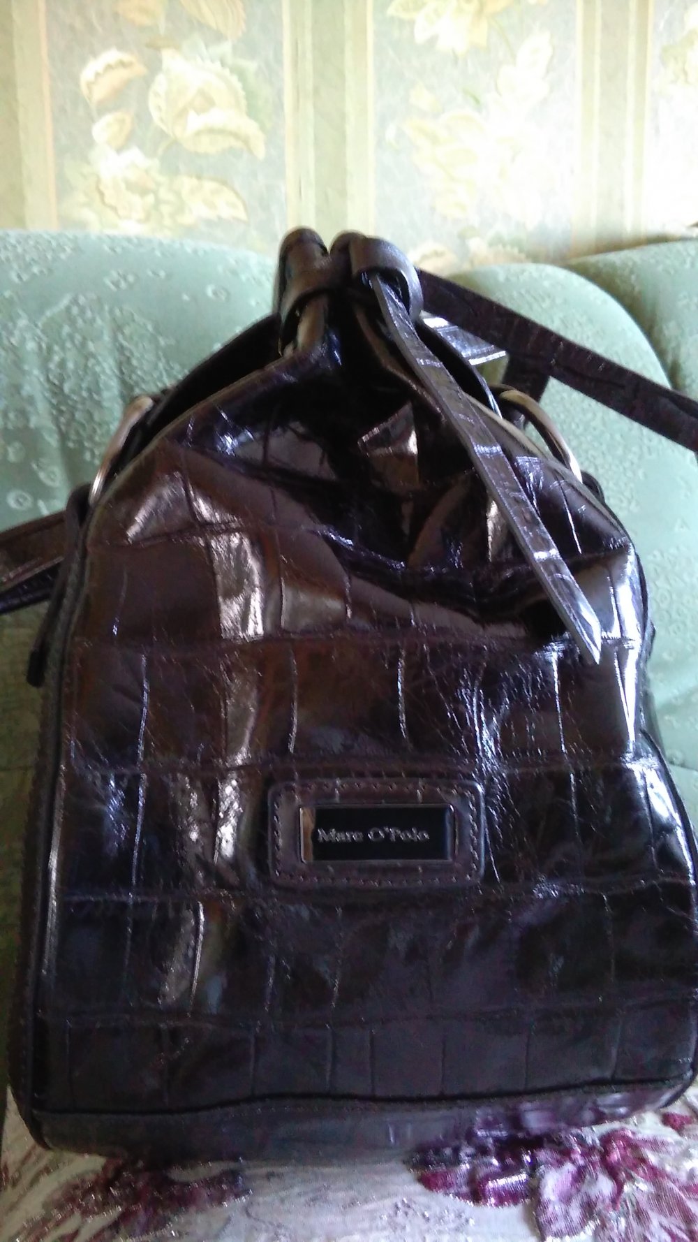 Original Marc O‘Polo Handtasche Hochwertiges Leder mit Kroko-Prägung