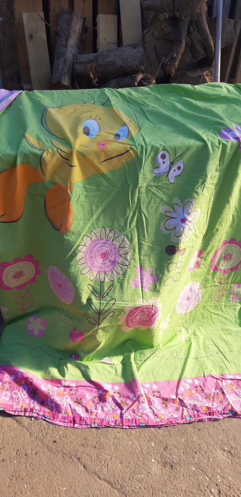 Bettbezug Bett Bezug Tweety rosa / grün Wendebettwäsche