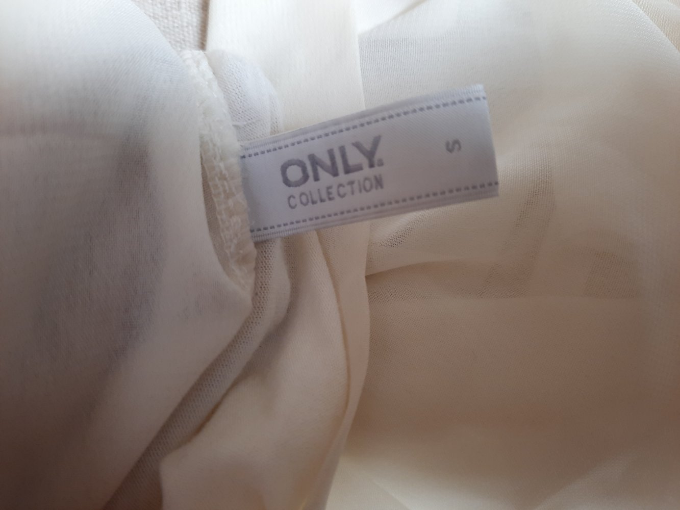 Bluse Tunika only s 36 beige Creme weiß 