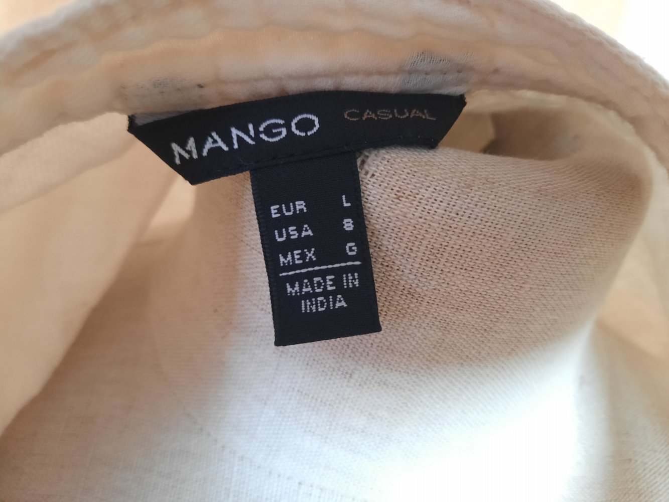Mango langarm Bluse Gr. M Beige 