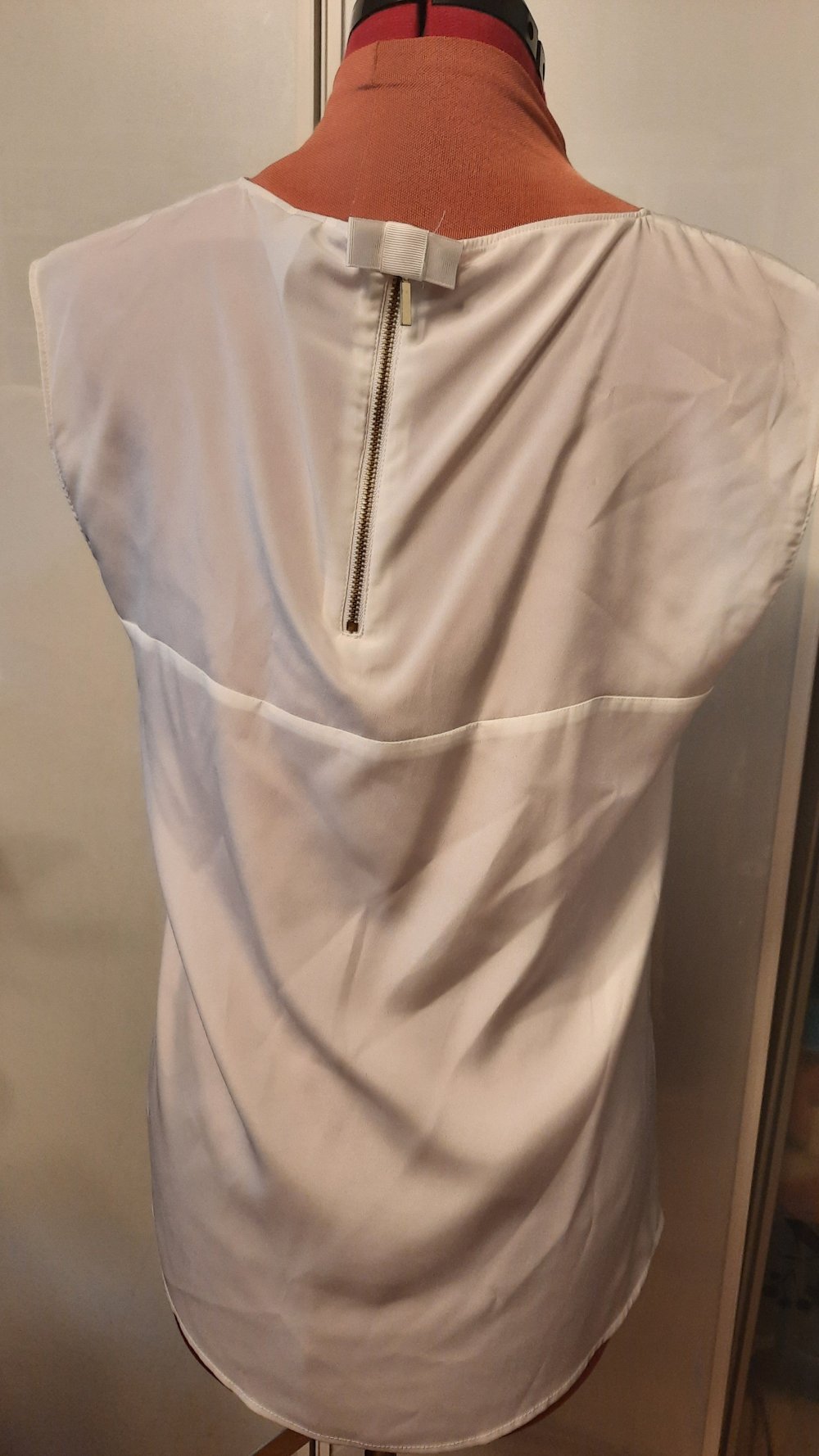 H&M Tunika ärmellos Gr. 40 weiß Bluse
