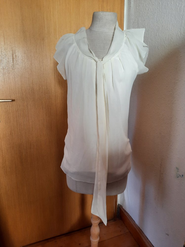 Bluse Tunika only s 36 beige Creme weiß 