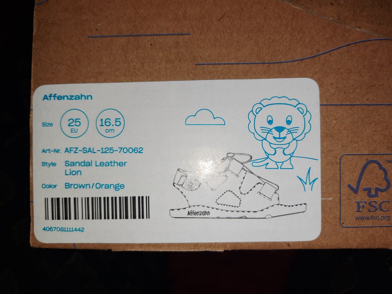 Affenzahn Sandalen Leder Löwe Gr. 25