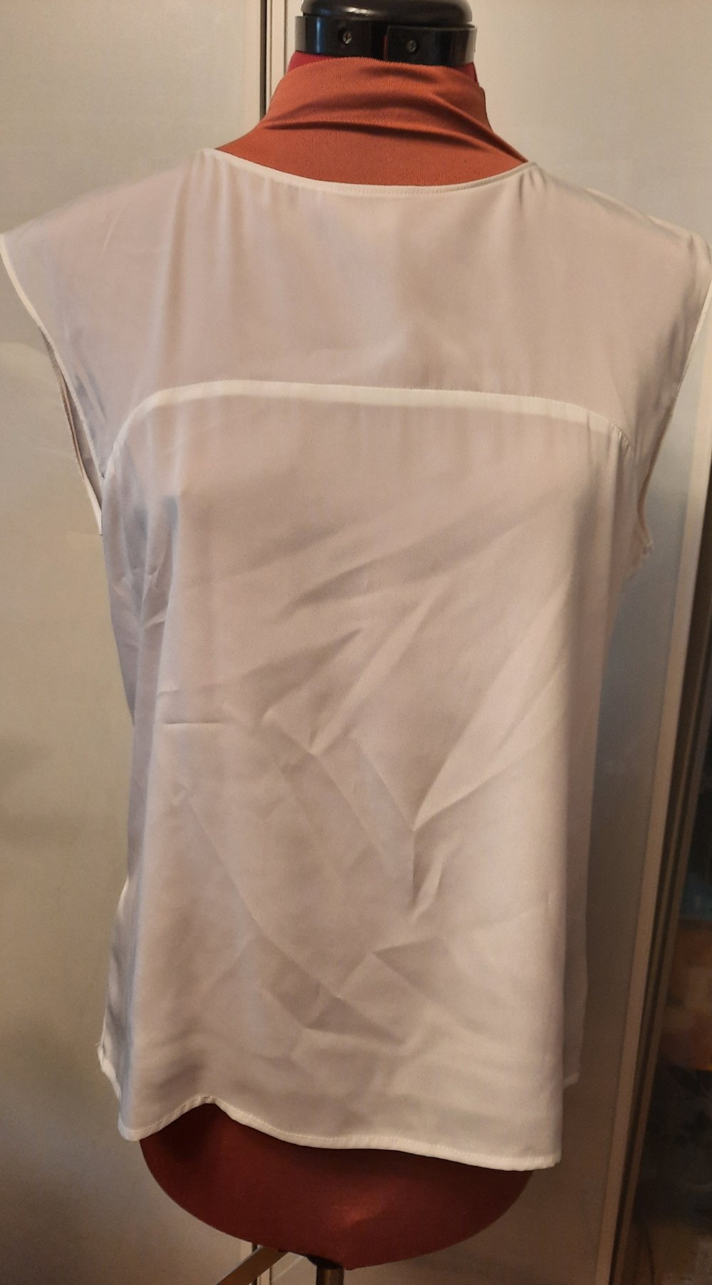 H&M Tunika ärmellos Gr. 40 weiß Bluse