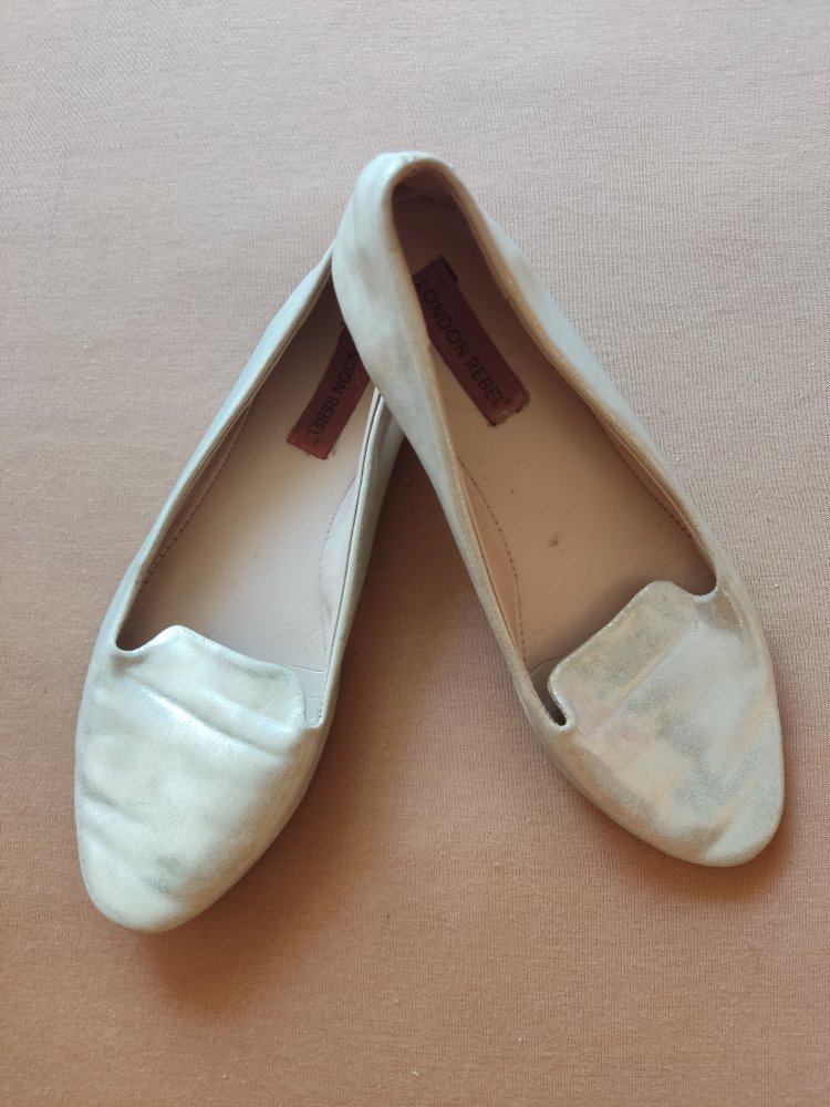 London Rebel Ballerine Slipper Gr.36 silber