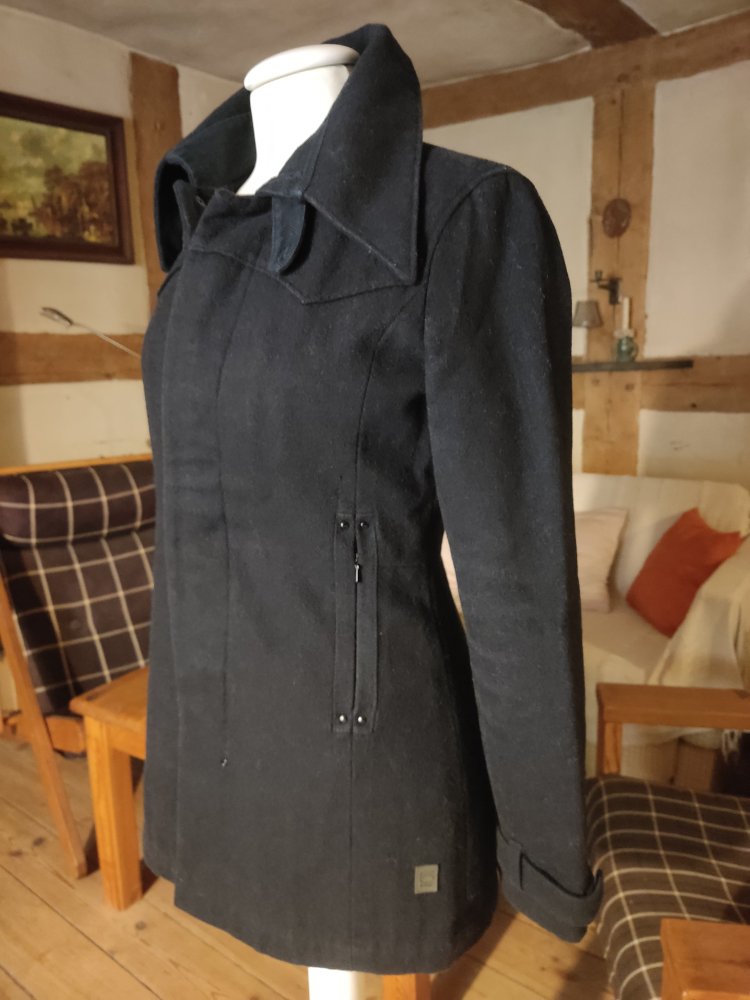 G-Star Woll-Kurzmantel Gr.XS Blau-Schwarz 