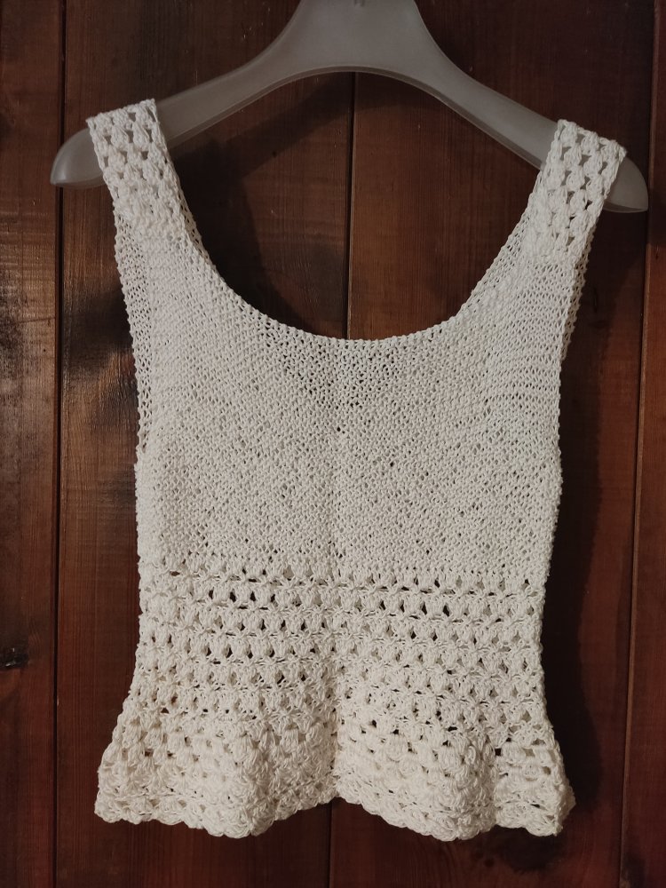 Häkeltop Stricktop Gr.XS weiss