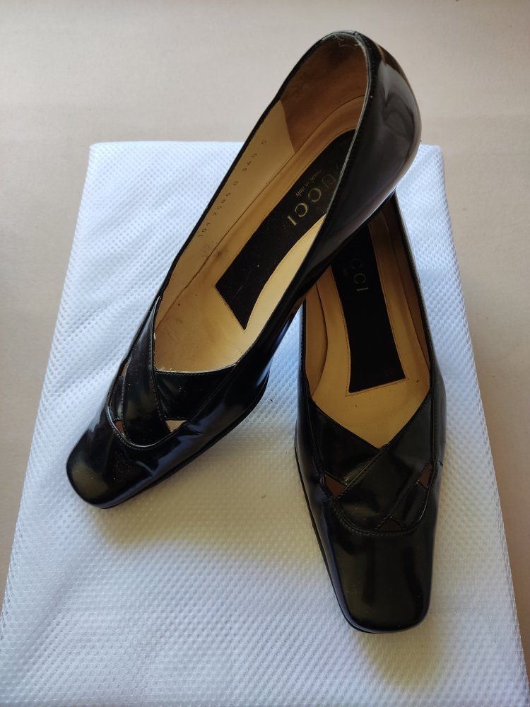 Gucci Vintage Pumps Original Gr.36,5 C Leder schwarz
