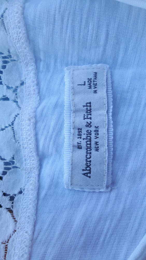 Abercrombie & Fitch Shirt mit Spitze Gr. M weiss-creme
