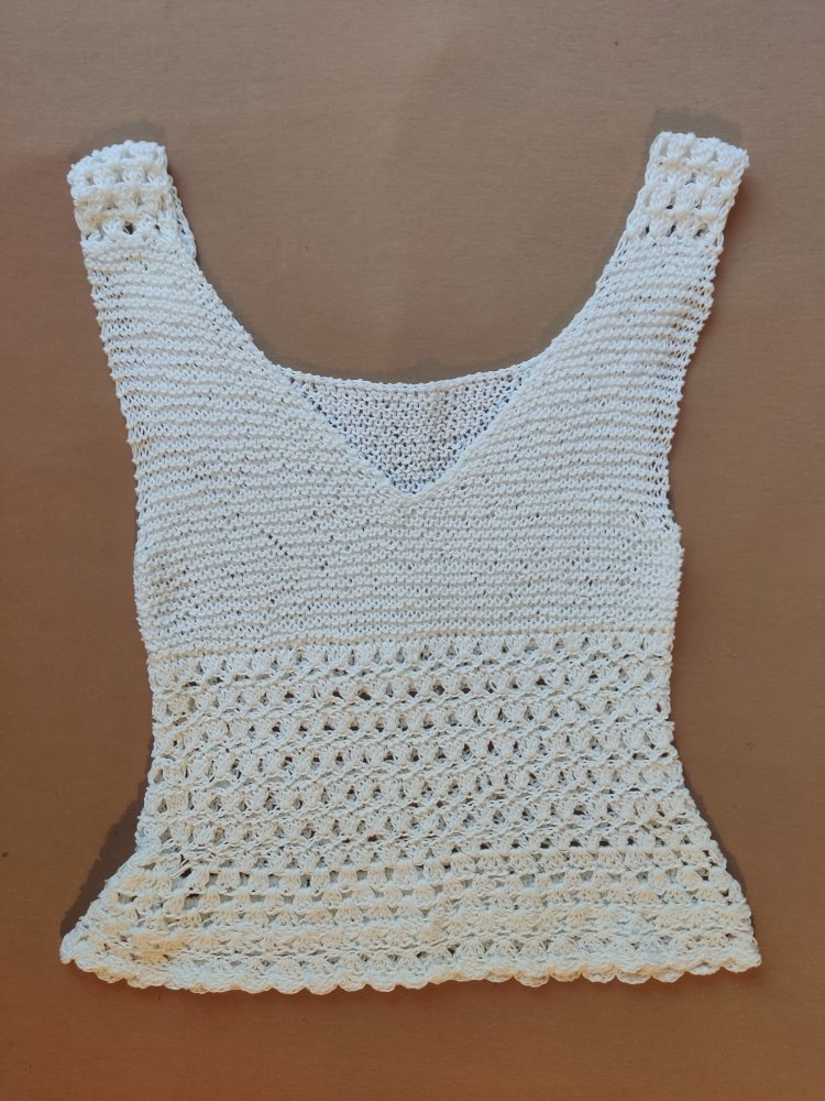 Häkeltop Stricktop Gr.XS weiss