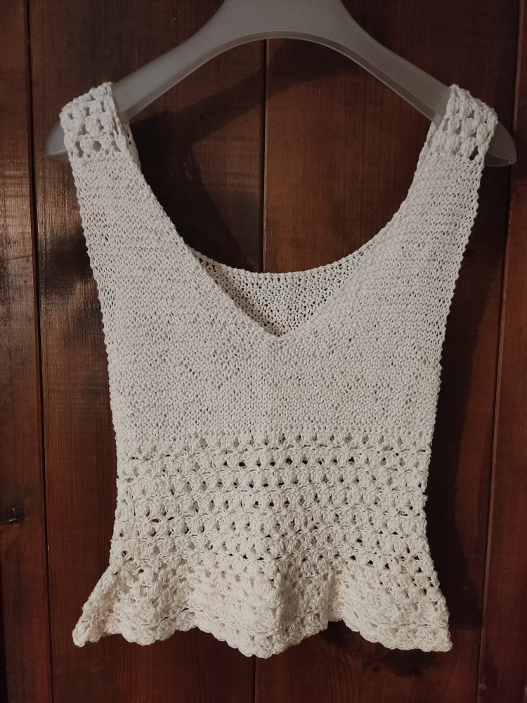 Häkeltop Stricktop Gr.XS weiss
