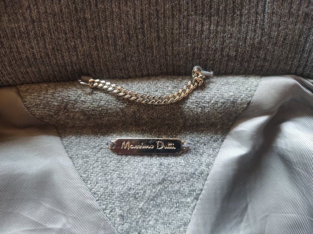 Massimo Dutti Wollmantel mit Kapuze Gr.XS Grau
