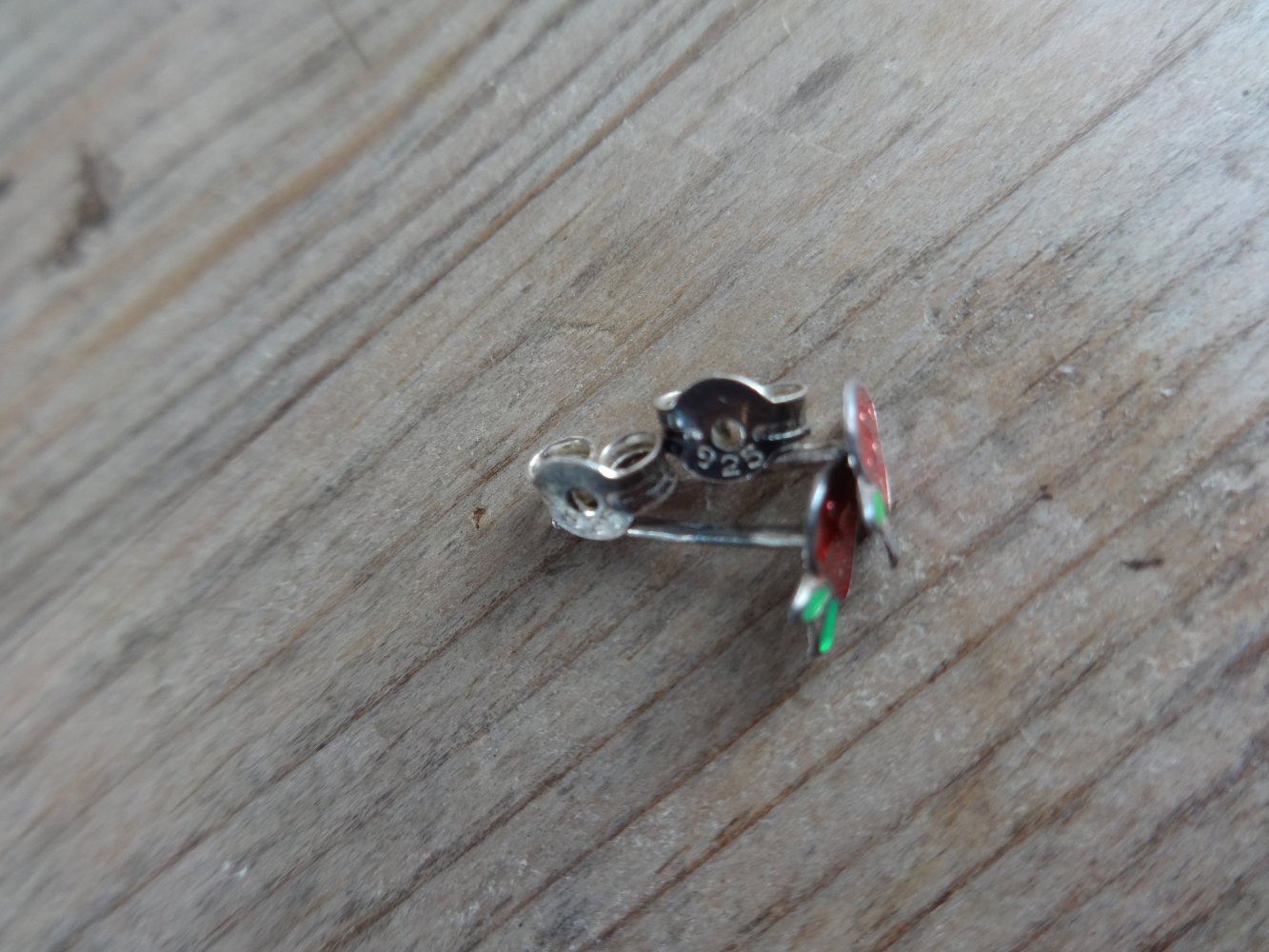 Silberohrringe Erdbeere