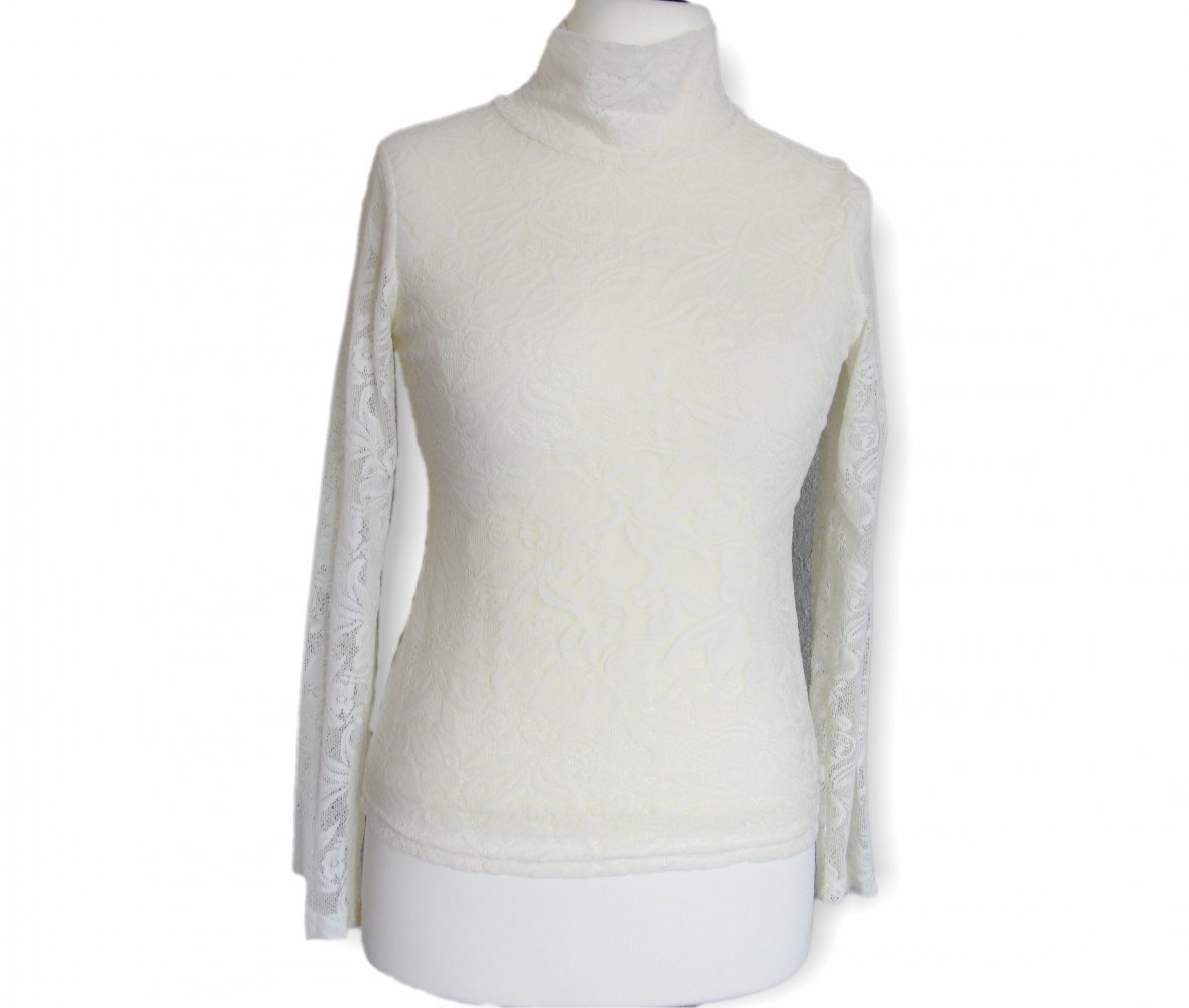 Feinstrickshirt von Heine, hochwertig, weiß,Muster, neu