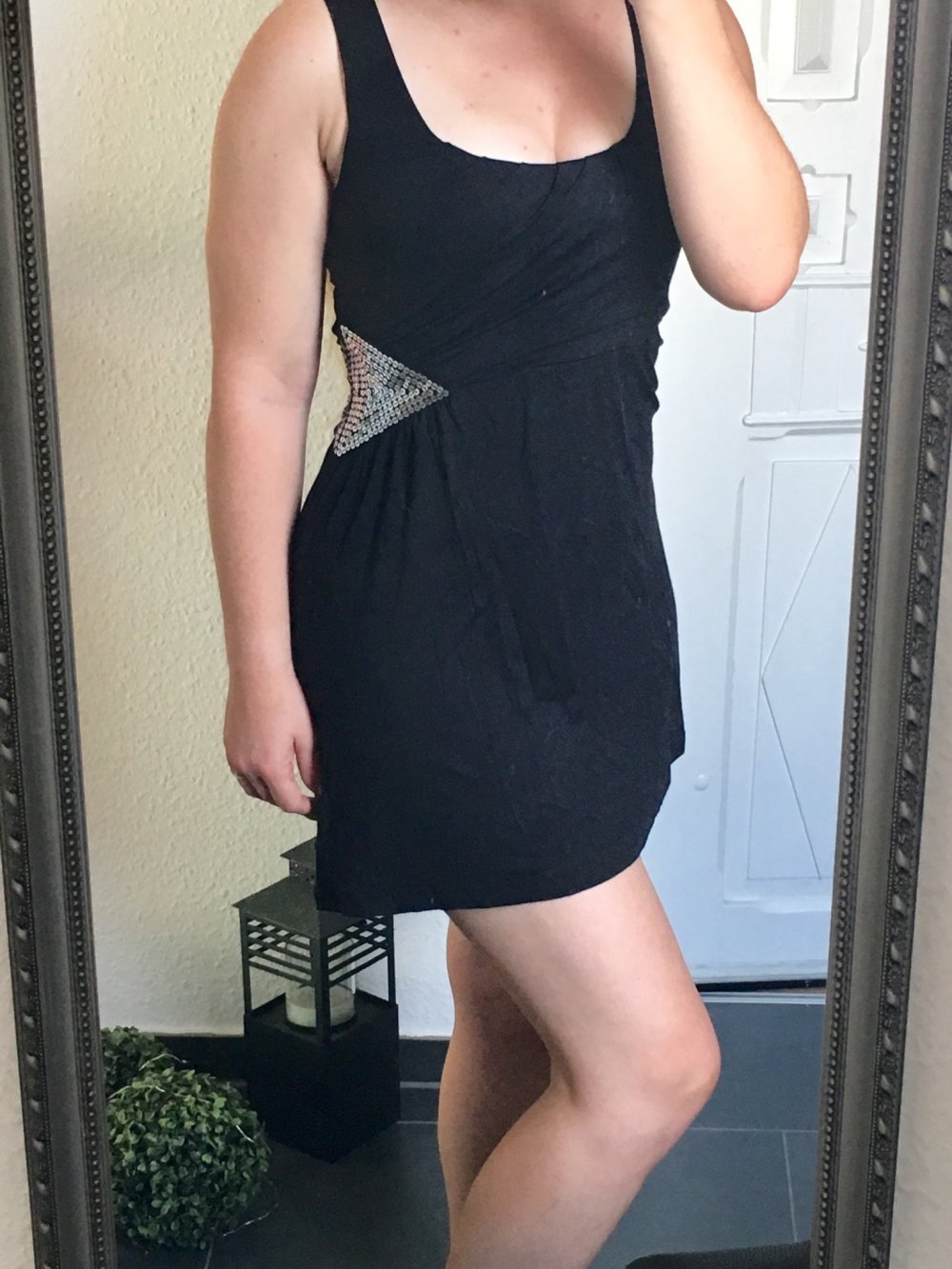 Verona Pooth Pailetten Kleid schwarz silber Neu Gr. 34