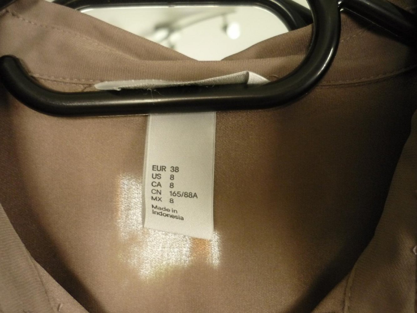 Bluse - 3/4 Arm - Gr. 38 - H&M - beige / braun / grau