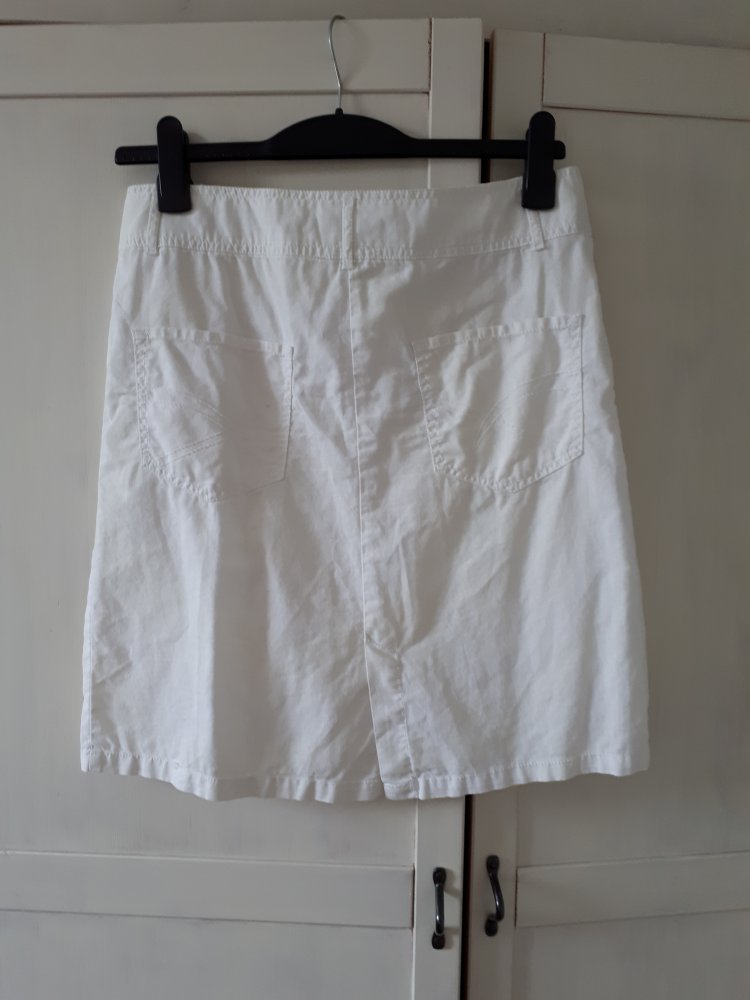 leichter Sommer Rock weiß Gr 38 S M von AMISU Büro Business