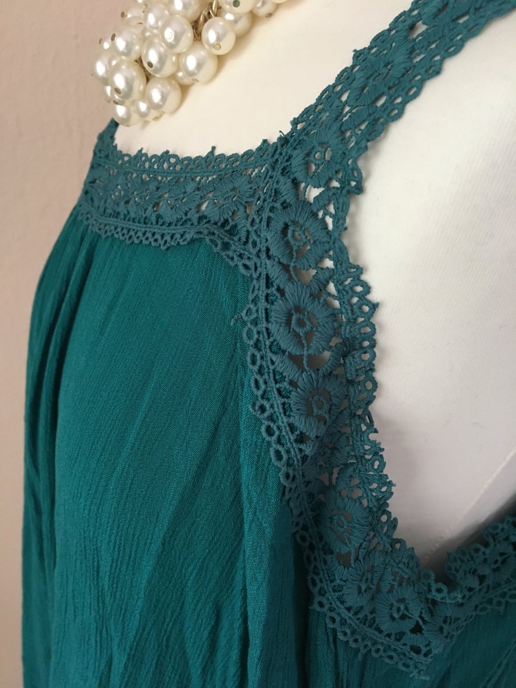 Pull & Bear Bluse Top mit Spitze grün S