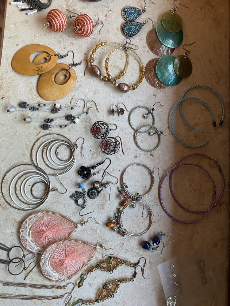 Ohrringe Perlen Creolen Gold Silber Ketten Muschel Faden Steinchen