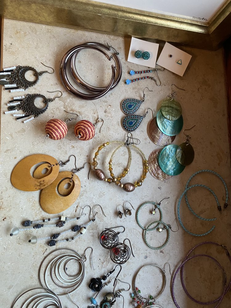 Ohrringe Perlen Creolen Gold Silber Ketten Muschel Faden Steinchen