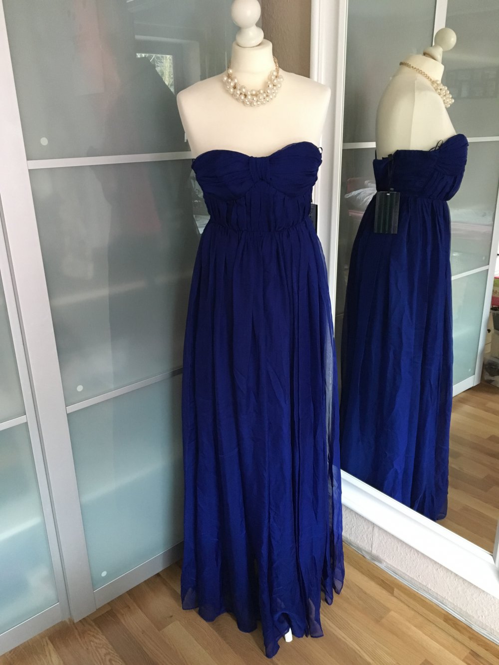 NEU Bershka Kleid Abendkleid Royalblau XS Abiballkleid Abschluss