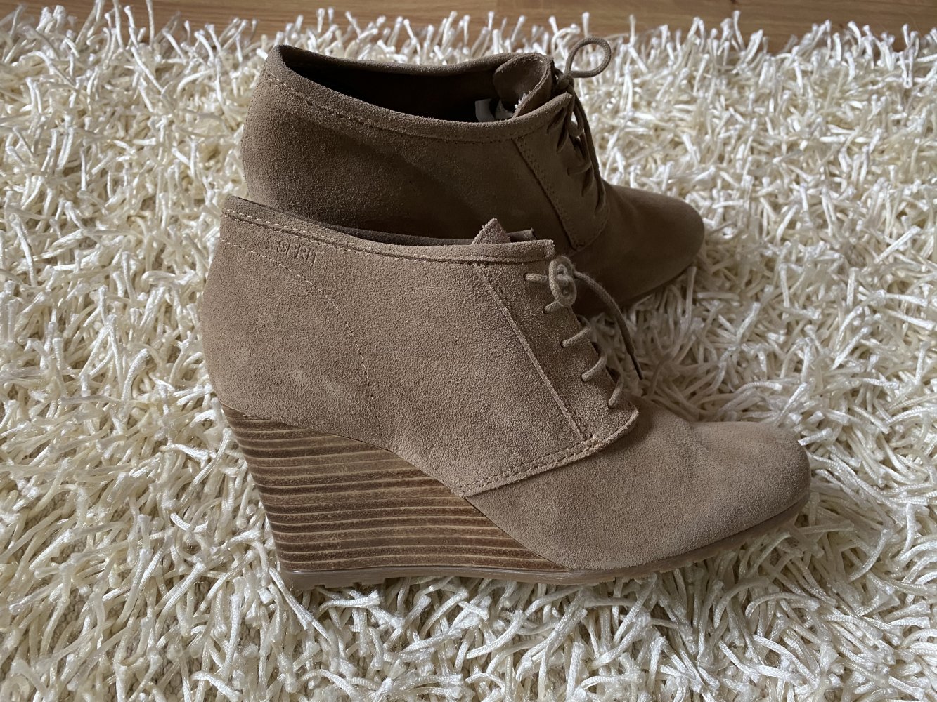 NEU - EDC Esprit Stiefeletten Wedges Leder beige 39