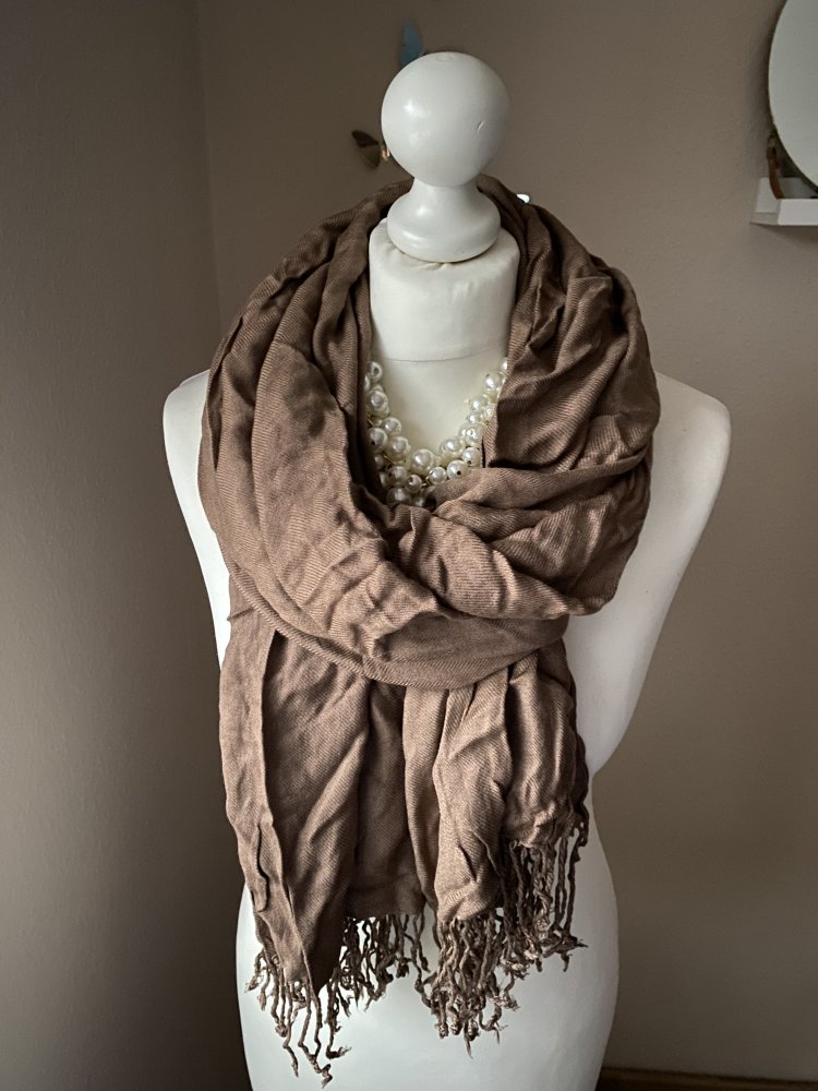 Brauner Schal von Samaya aus 100 % Viskose
