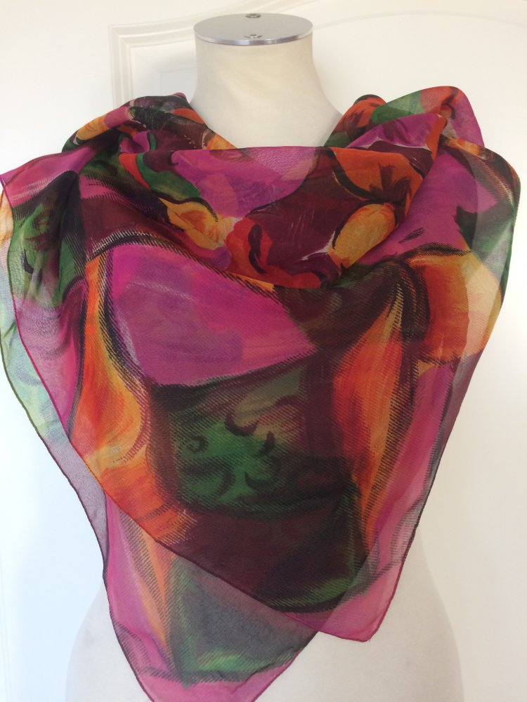 EXKLUSIVER VINTAGE TUCH HALSTUCH HAARTUCH KOPFTUCH 