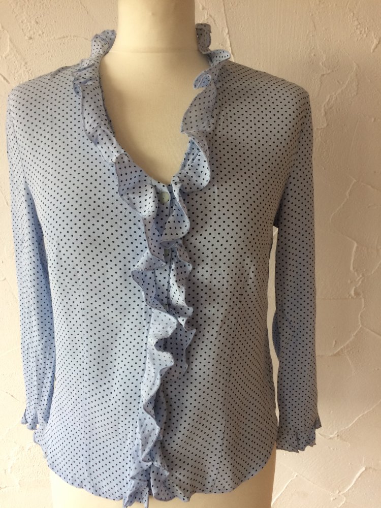 TAIFUN 100% VISCOSE DAMEN PÜNKTCHEN BLUSE GR. 36